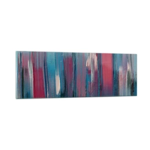 Quadro su vetro - Composizione verticale in blu e rosso - 90x30 cm