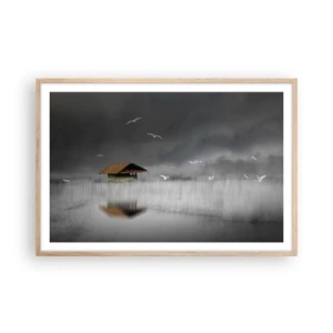 Poster in cornice rovere chiaro - Riparo dalla pioggia - 91x61 cm