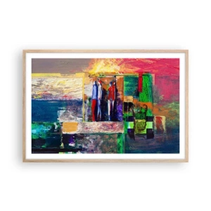 Poster in cornice rovere chiaro - Relazioni ed emozioni - 91x61 cm