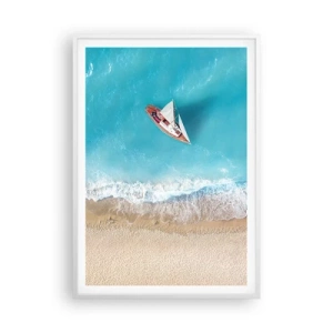 Poster in cornice bianca - Al confine del blu e dell'oro - 70x100 cm