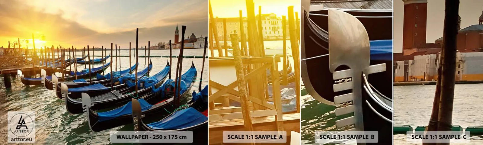 Campione di Fotomurale Adesivo Deluxe Sticker - Prima che arrivi il frastuono - Venezia, Città, Architettura - 100x30 cm