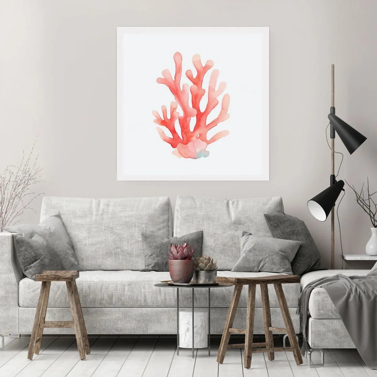 Poster - Corallo color corallo - 30x30 cm