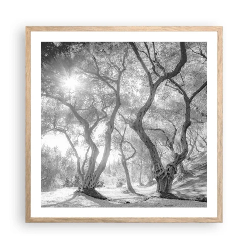 Poster in cornice rovere chiaro - Nell'orto degli ulivi - 60x60 cm