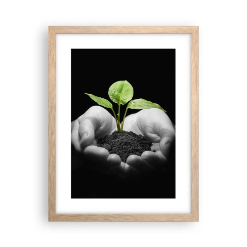Poster in cornice rovere chiaro - Amo la natura, la proteggo - 30x40 cm