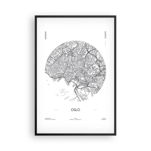 Poster in cornice nera - Anatomia di Oslo - 61x91 cm