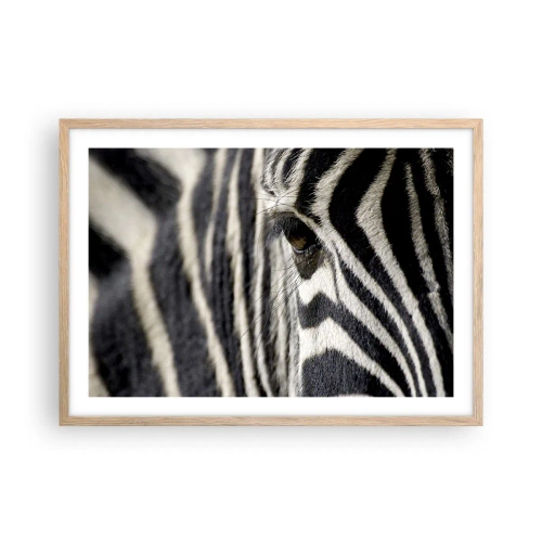 Poster in cornice rovere chiaro - Ritratto a strisce - 70x50 cm