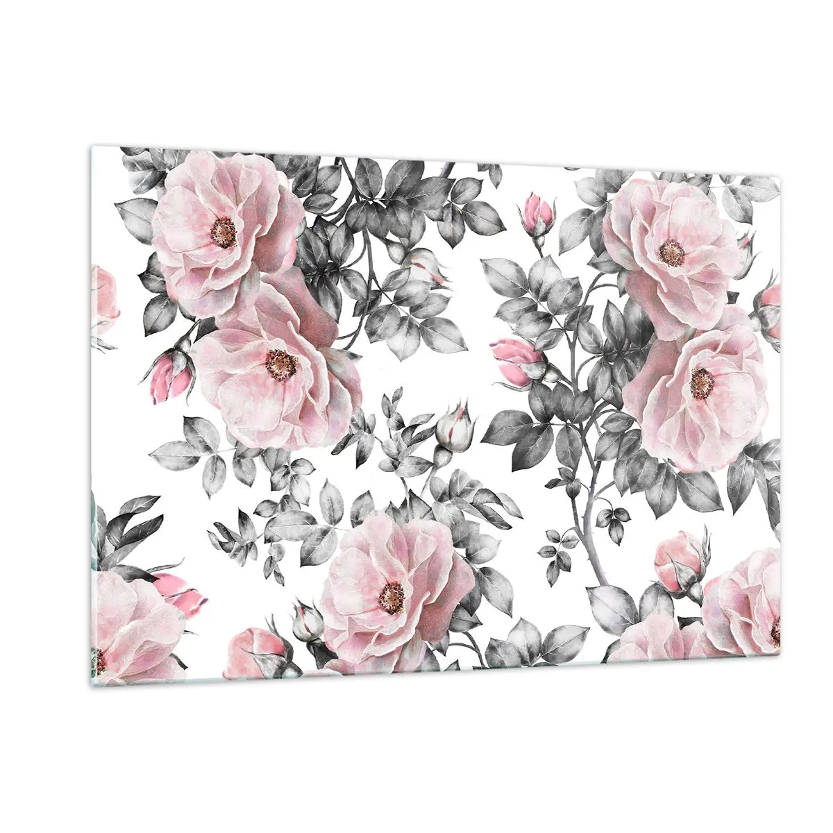 Quadro su vetro - Perdersi tra i fiori di rosa - 120x80cm - Perdersi tra le rose - Decorazione murale moderna per soggiorno e camera da letto ARTTOR