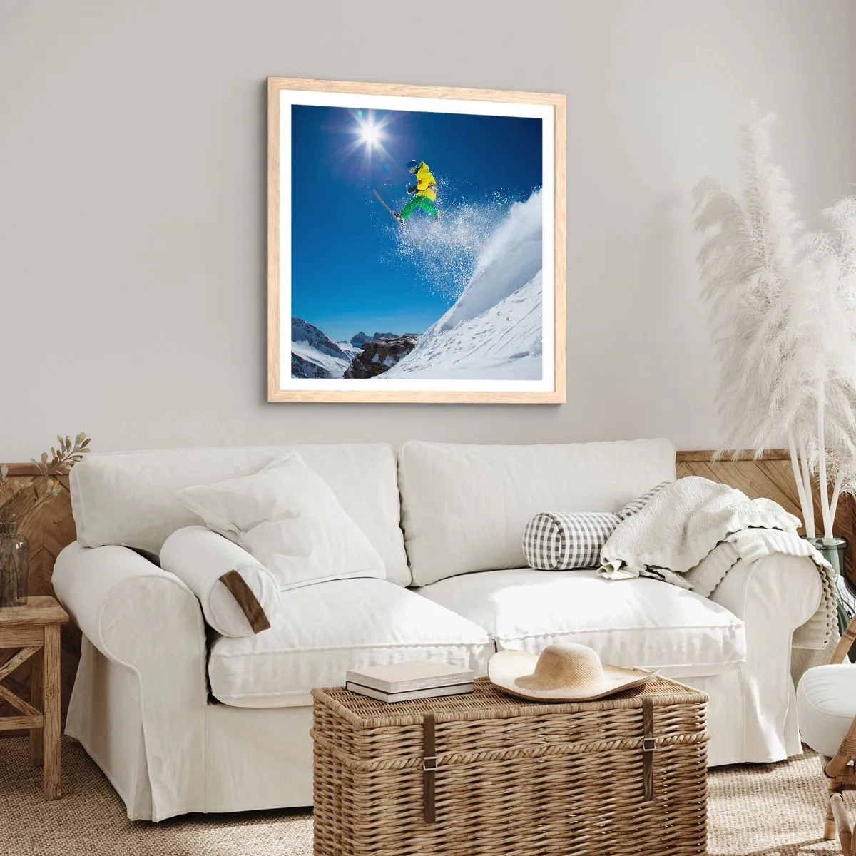 Poster in cornice rovere chiaro - Ballando con i monti - 50x50 cm