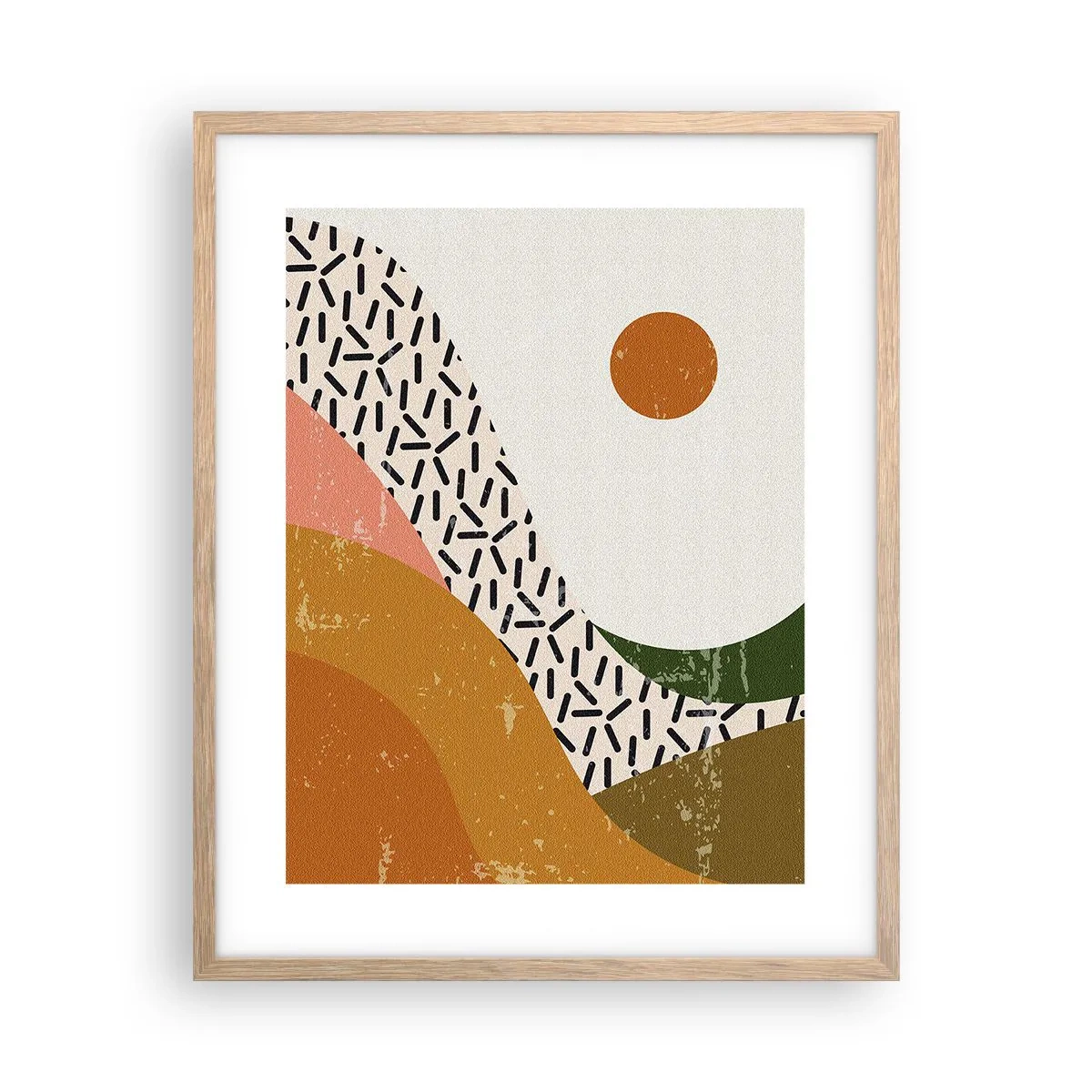 Poster in cornice rovere chiaro - Astrazione solare - 40x50 cm