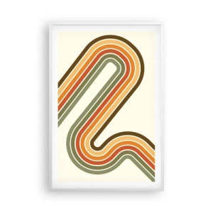 Poster in cornice bianca - Zig zag fino alla meta - 61x91 cm