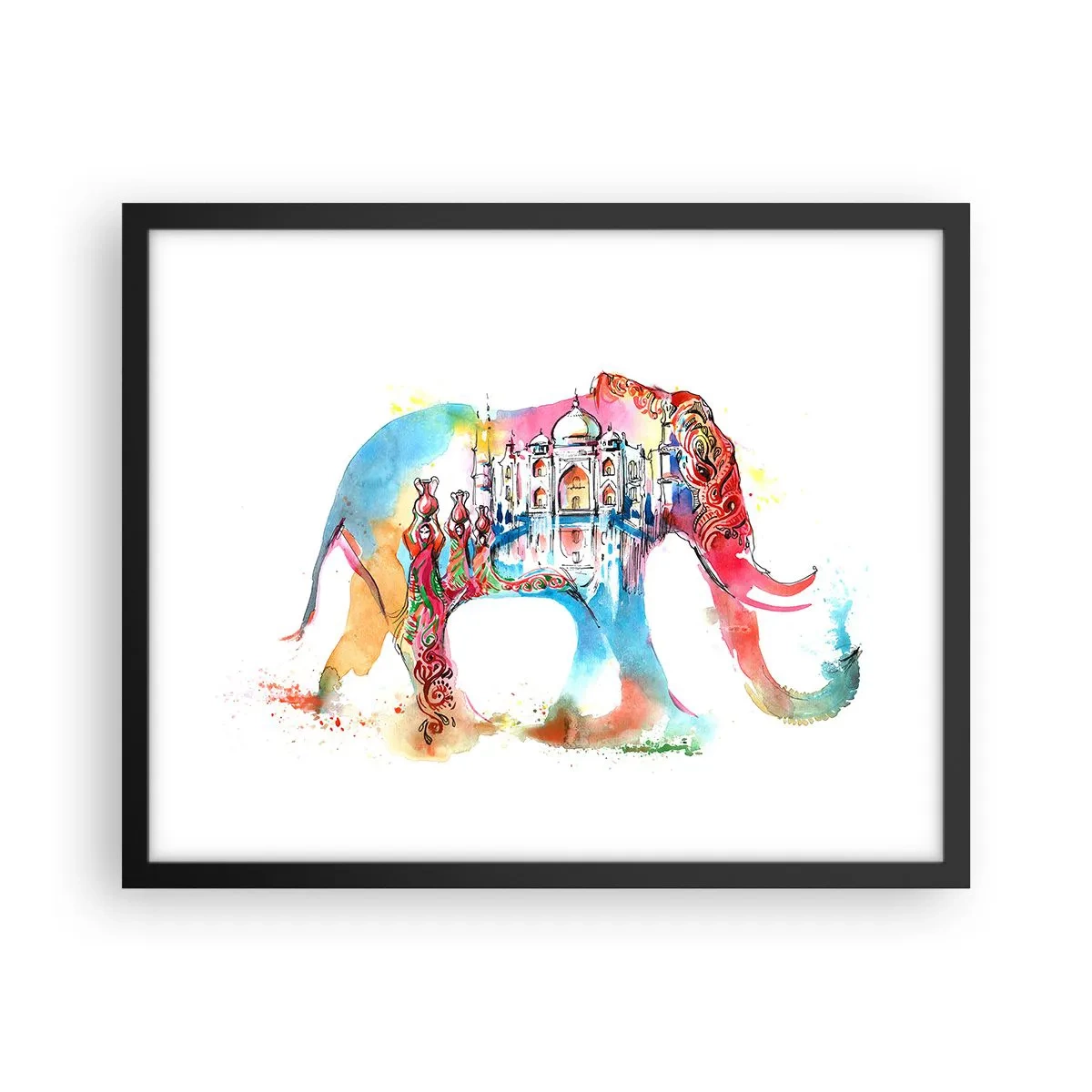 Poster in cornice nera - India: aura d'amore - 50x40 cm