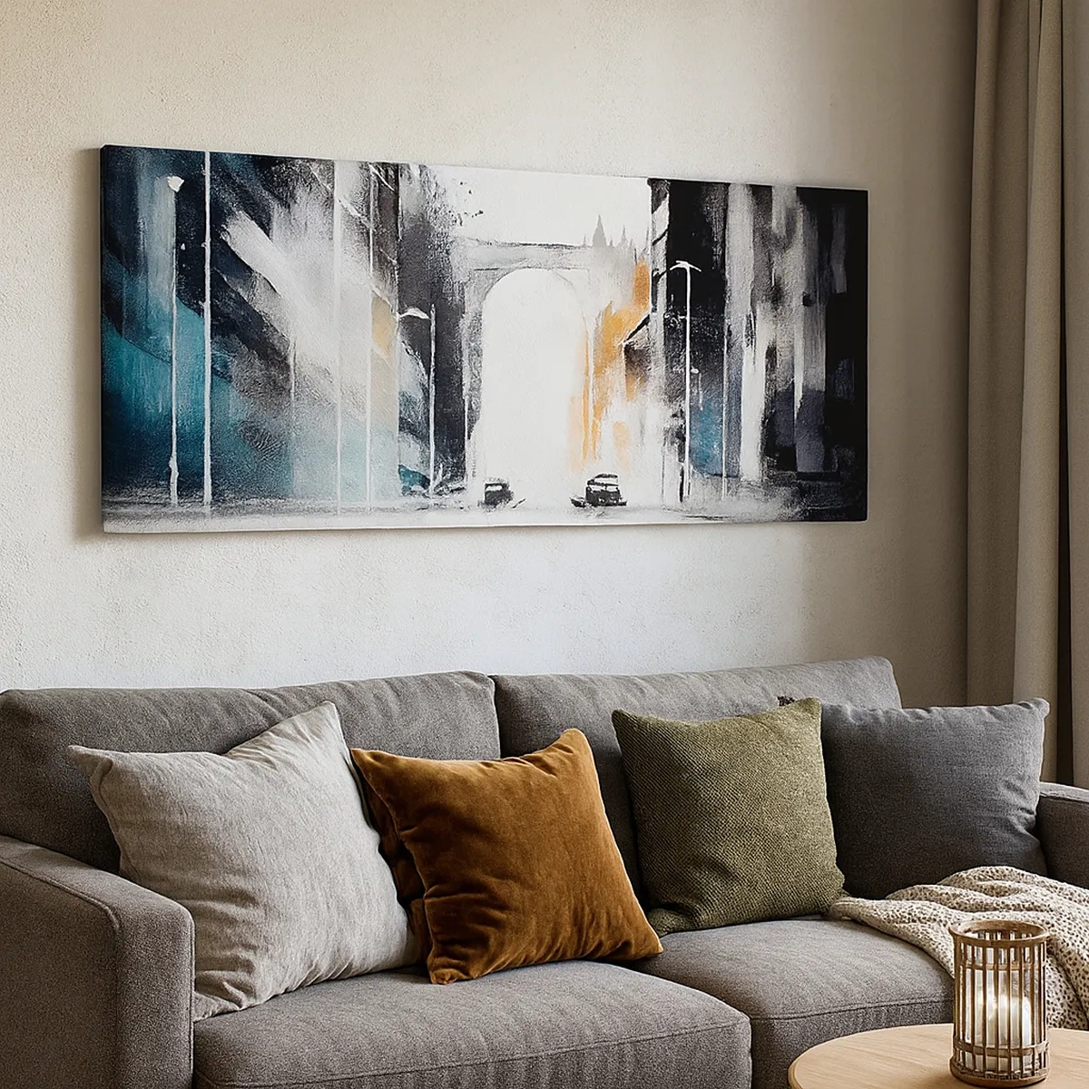 Quadro su tela - Stampe su Tela - Studio di città: architettura e movimento - 30x30 cm