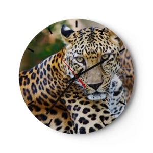 Orologio da parete - Orologio in Vetro - Ghepardo nel suo ambiente naturale - 30x30cm - Selvaggio e tranquillo - Decorazione murale moderna per soggiorno, cucina e camera da letto ARTTOR