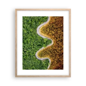 Poster in cornice rovere chiaro - Confine e separazione - 40x50 cm