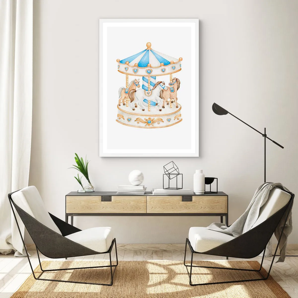 Poster in cornice bianca - Dolce infanzia - 61x91 cm