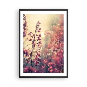 Poster in cornice nera - Fiori alla luce del sole al tramonto - 50x70cm - Giardino misterioso - Decorazione murale moderna per soggiorno e camera da letto ARTTOR