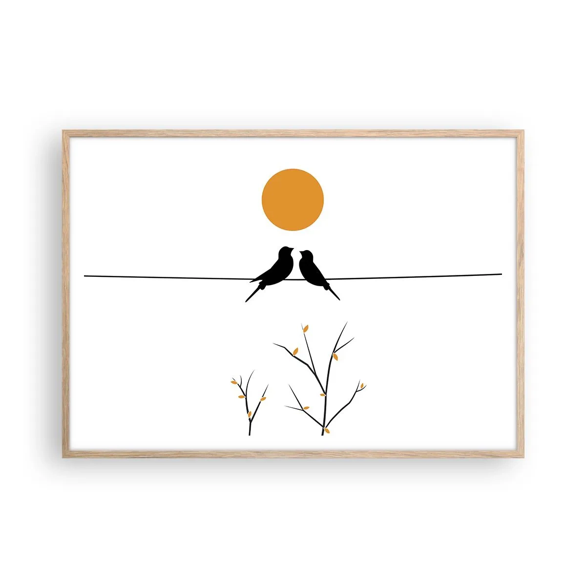 Poster in cornice rovere chiaro - Sera da usignoli - 100x70 cm
