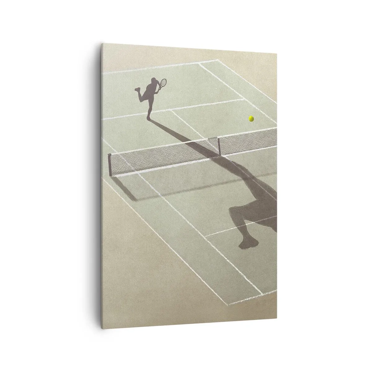 Quadro su tela - Stampe su Tela - L'ombra di un tennista sul campo durante una partita di tennis - 70x100cm - Sconfiggere se stesso - Decorazione murale moderna per soggiorno e camera da letto ARTTOR