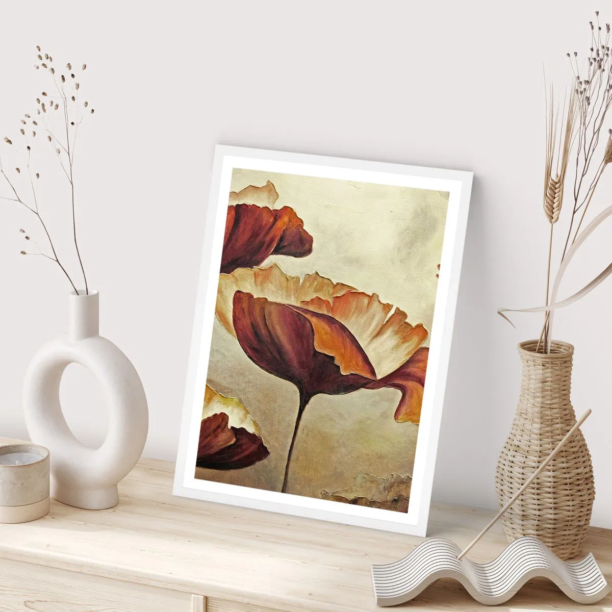 Poster in cornice bianca - Nei prati e nei campi - 40x50 cm