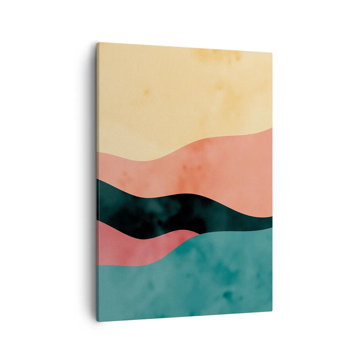 Quadro su tela - Stampe su Tela - Onde astratte in colori pastello - 50x70cm - Difformità conforme - Decorazione murale moderna per soggiorno e camera da letto ARTTOR