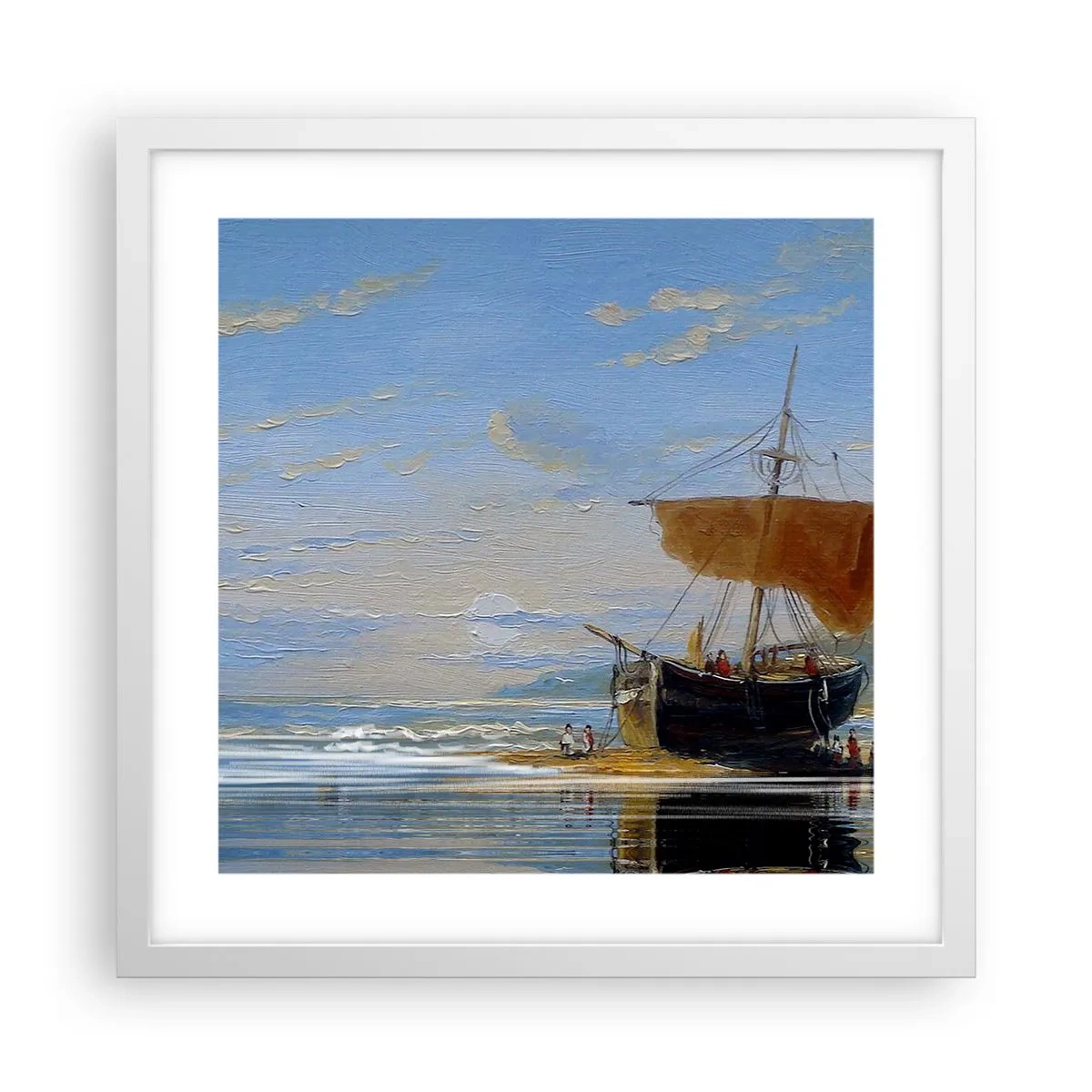 Poster in cornice bianca - Acqua, terra, aria - 40x40 cm