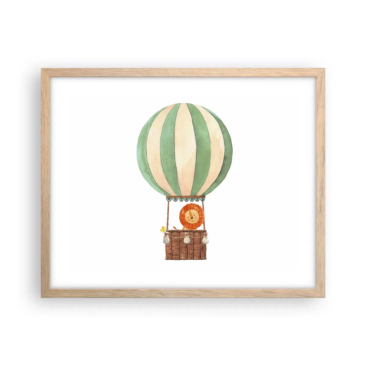 Poster in cornice rovere chiaro - I viaggi del leone - 50x40 cm