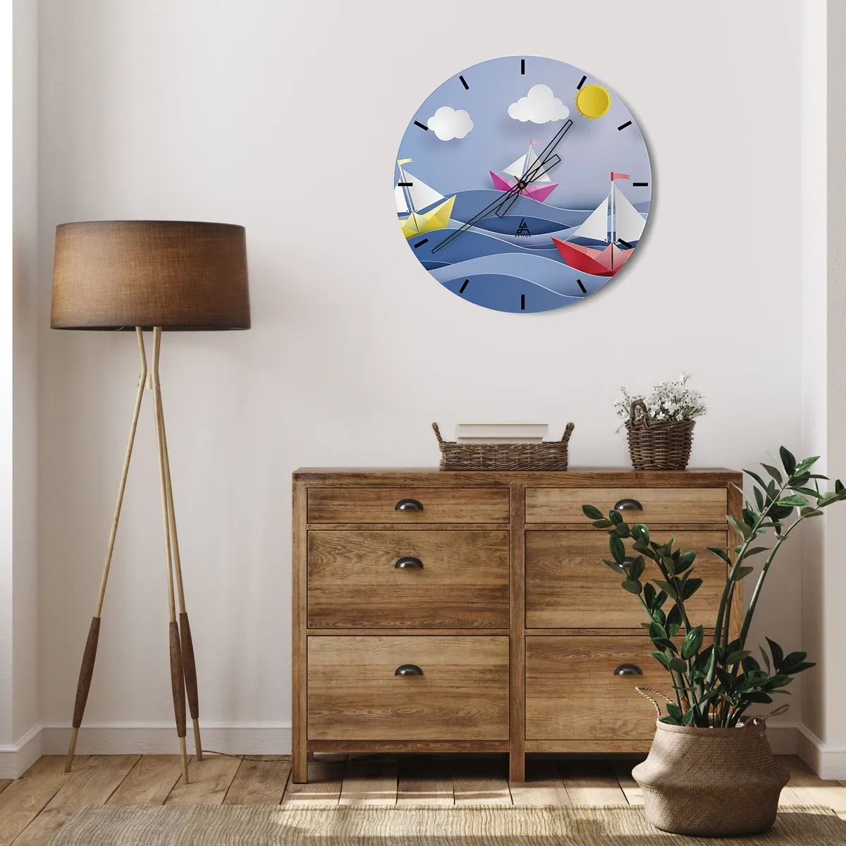 Orologio da parete - Orologio in Vetro - Come è bello dondolare tra le onde - 40x40 cm