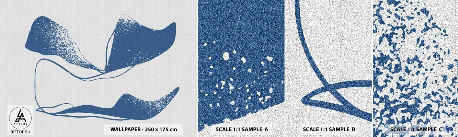 Campione di Fotomurale Adesivo Deluxe Sticker - Astrazione alata - Minimalismo, Astrazione, Pezzo - 100x30 cm