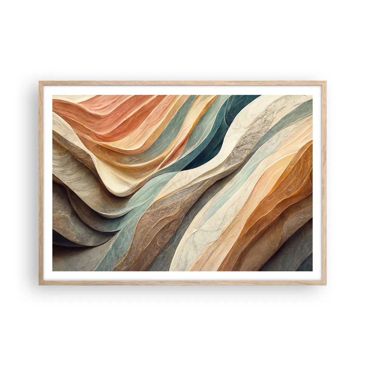 Poster in cornice rovere chiaro - L'attimo prima del cambiamento - 100x70 cm