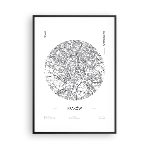 Poster in cornice nera - Anatomia di Cracovia - 70x100 cm