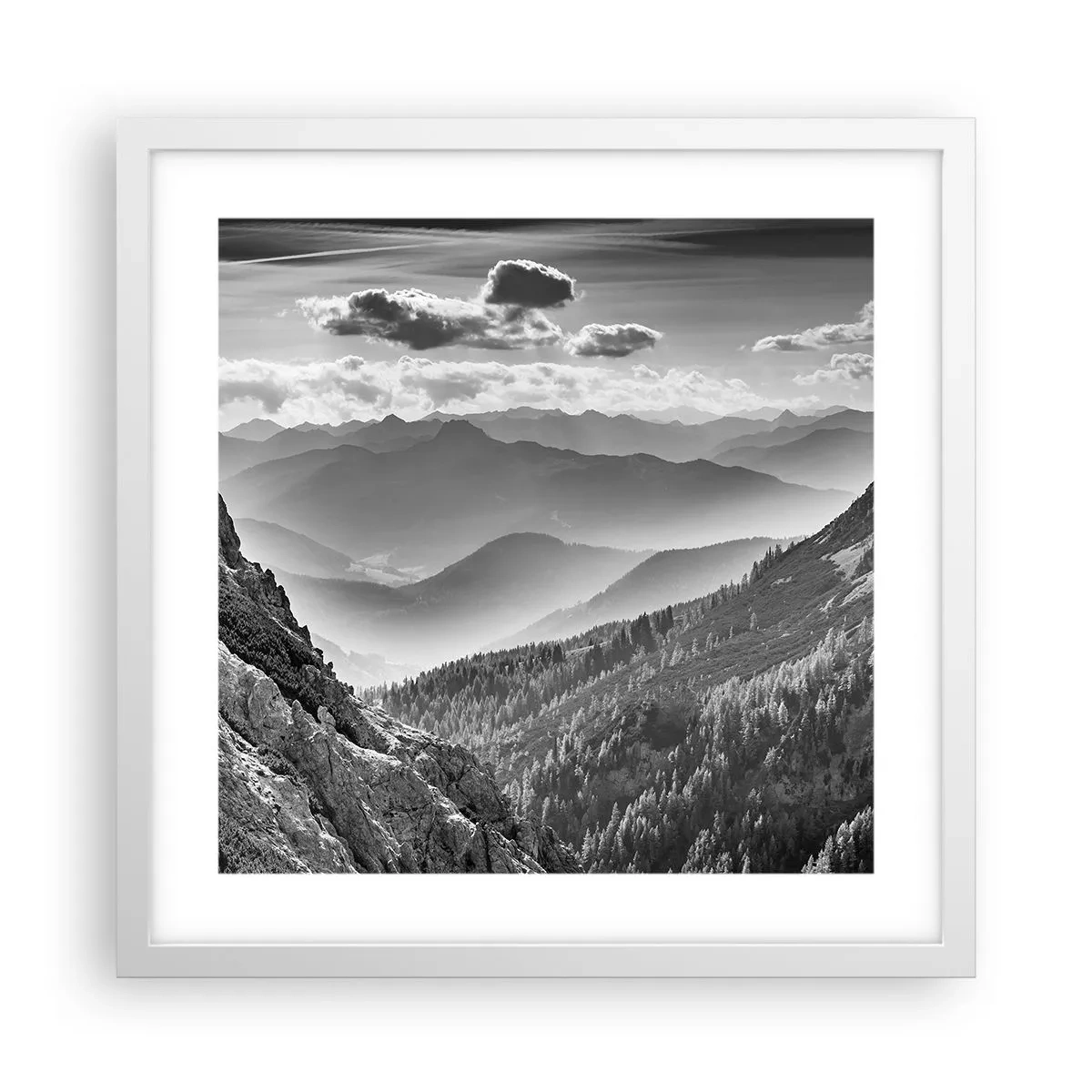 Poster in cornice bianca - Fino all'orizzonte - 40x40 cm