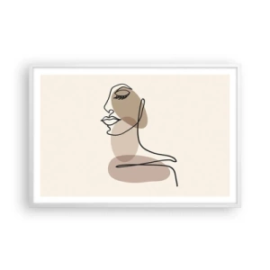 Poster in cornice bianca - Ascoltando se stessa - 91x61 cm