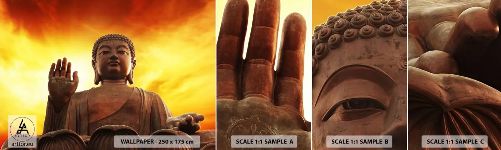 Campione Di Fotomurale Standard Eco - La pace del mondo - Budda, Religione, Pezzo - 100x30 cm