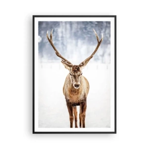Poster in cornice nera - Direttamente dalla nebbia di neve - 70x100 cm