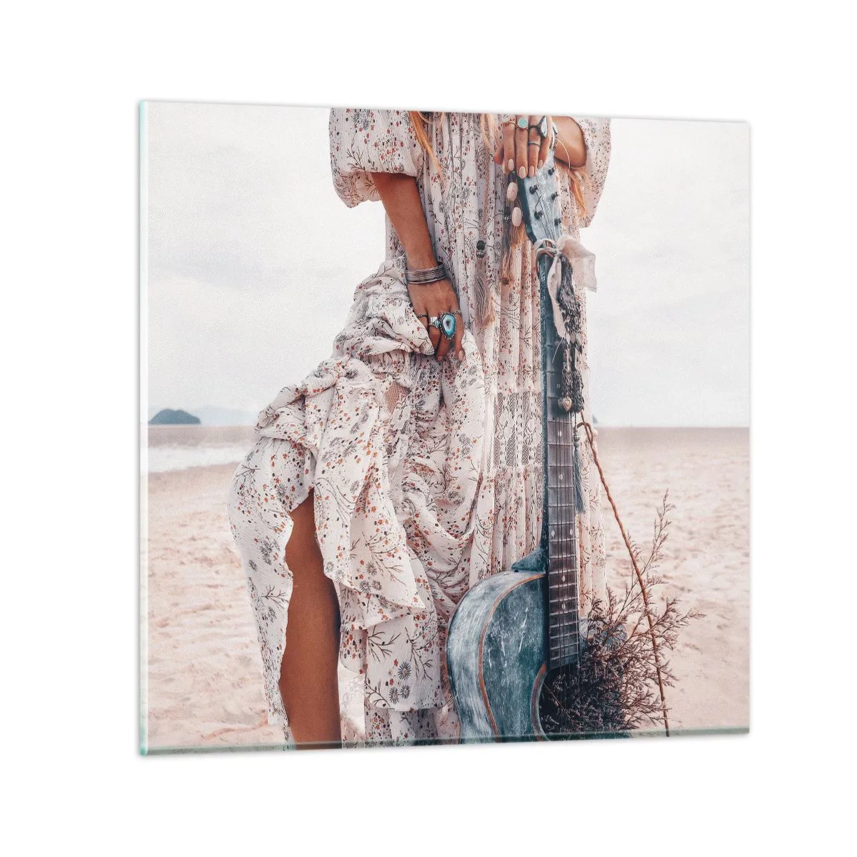 Quadro su vetro - Figli dei fiori in cammino - 60x60 cm