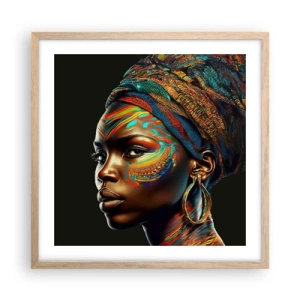 Poster in cornice rovere chiaro - Regina africana - 50x50 cm