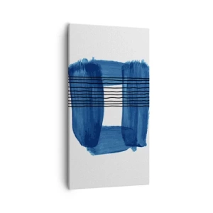 Quadro su tela - Stampe su Tela - Composizione blu e nera - 55x100 cm