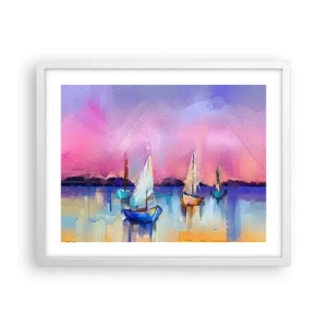 Poster in cornice bianca - Direzione: mare aperto - 50x40 cm