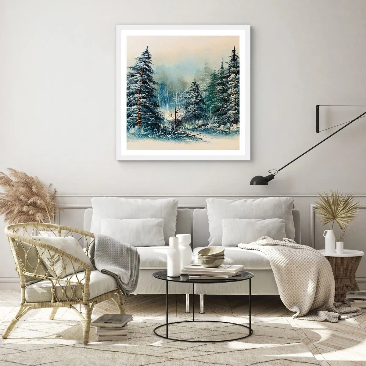 Poster in cornice bianca - Pronti al Natale - 40x40 cm