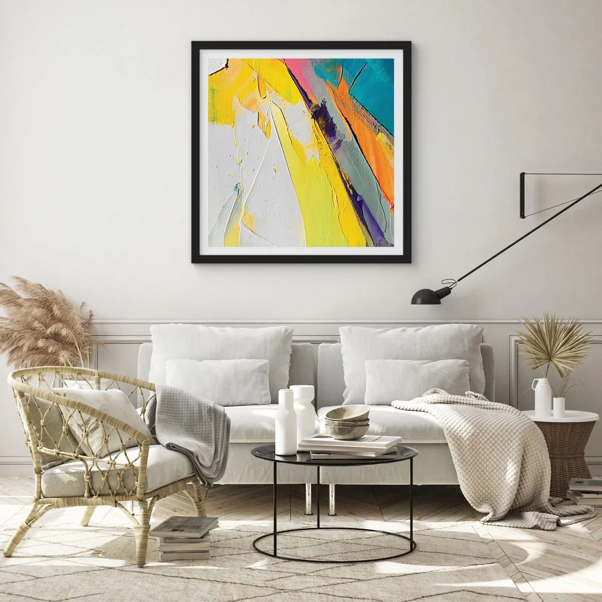 Poster in cornice nera - Anatomia della luce - 60x60 cm