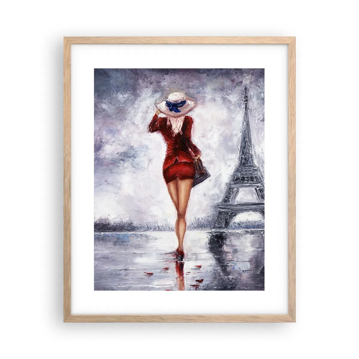 Poster in cornice rovere chiaro - Simboli di Parigi - 40x50 cm
