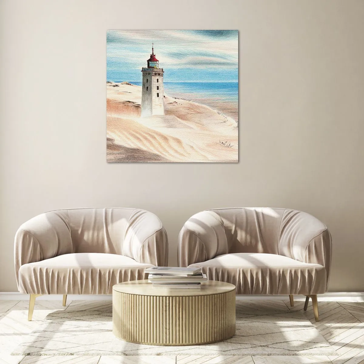 Quadro su vetro - Sempre guardando il mare - 30x30 cm