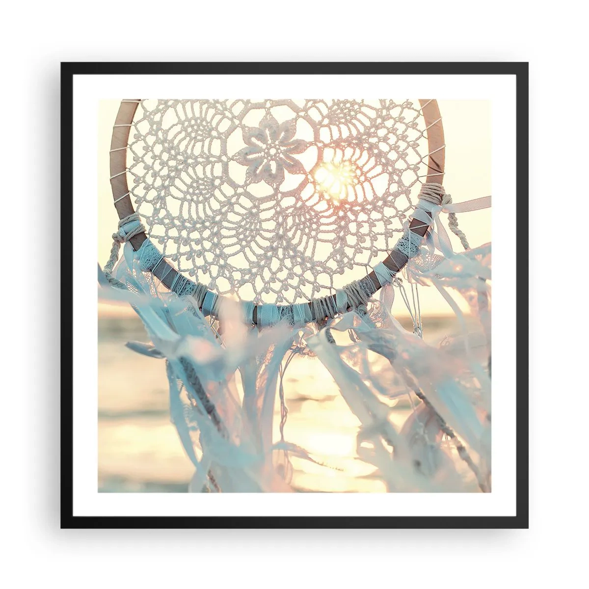 Poster in cornice nera - Totem di pizzo - 60x60 cm