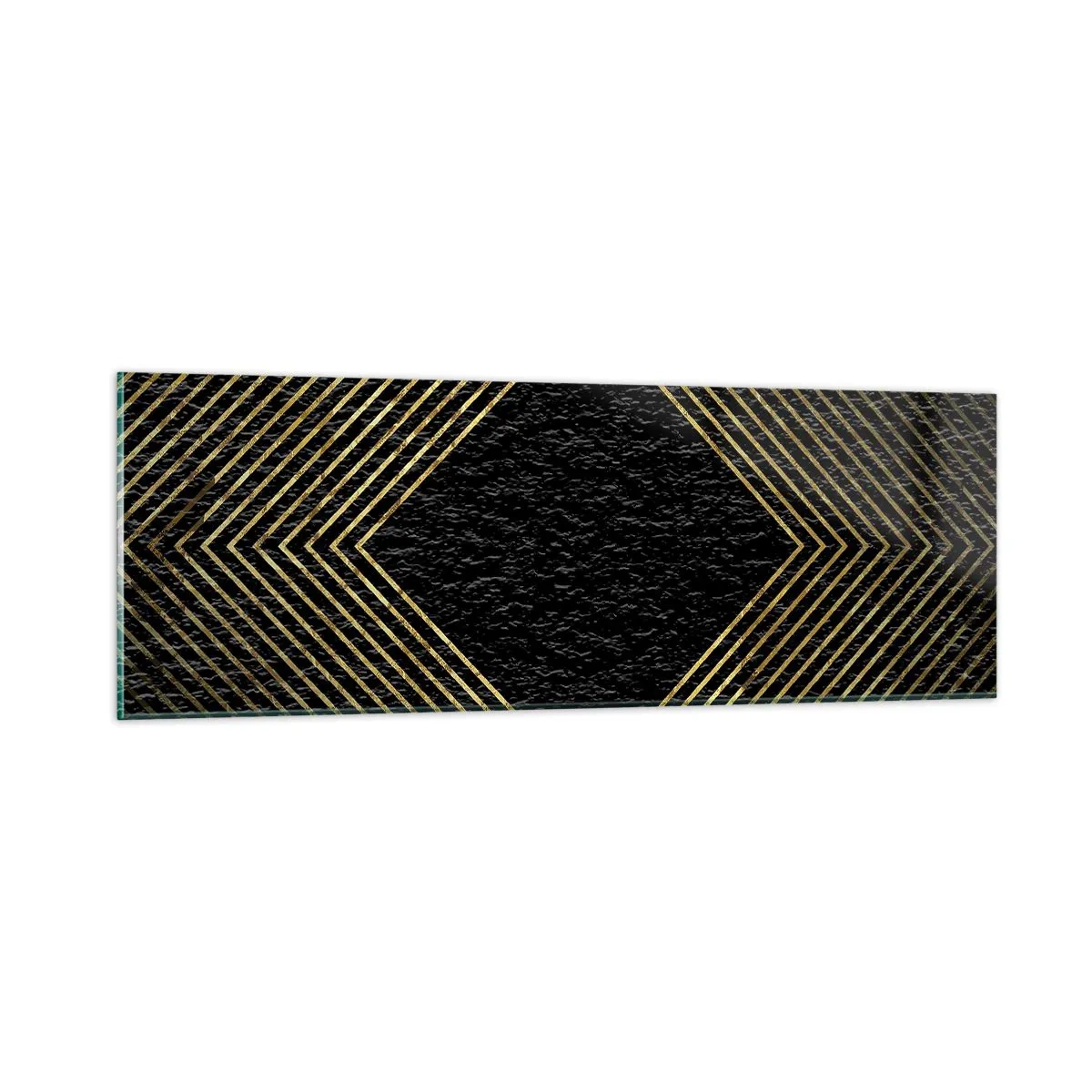 Quadro su vetro - Geometria in stile glamour - 90x30 cm