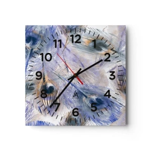 Orologio da parete - Orologio in Vetro - Composizione a occhio di pavone - 30x30 cm