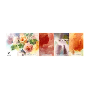Campione di Fotomurale Adesivo Deluxe Sticker - Delicati come un acquerello - Fiori, Rose, Mazzo - 100x30 cm
