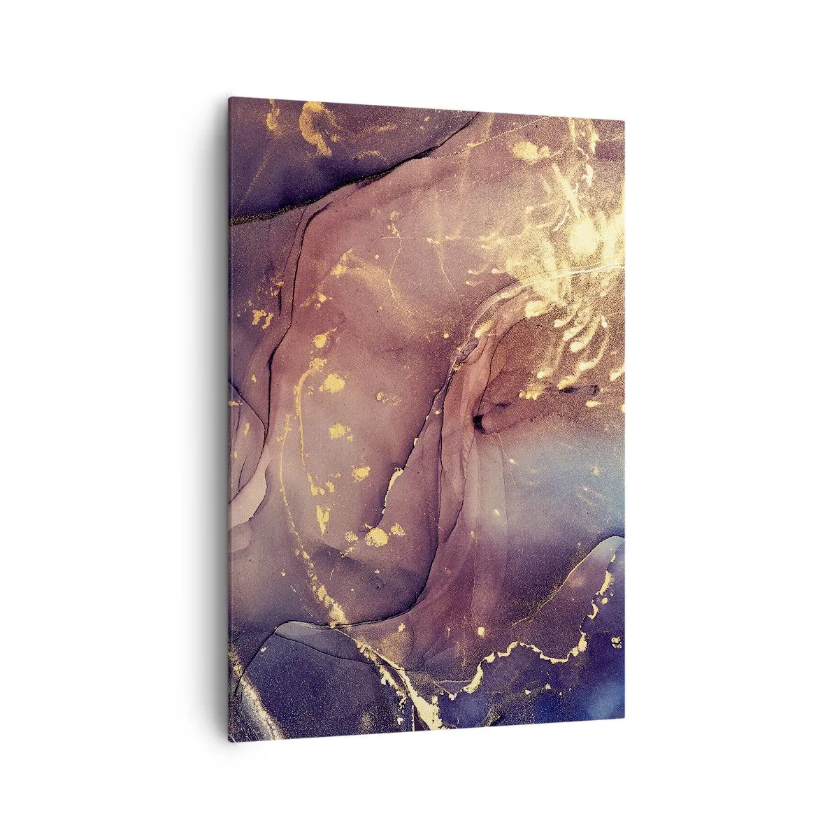 Quadro su tela - Stampe su Tela - Composizione astratta con sfumature di oro e viola - 70x100cm - Materia e spirito - Decorazione murale moderna per soggiorno e camera da letto ARTTOR