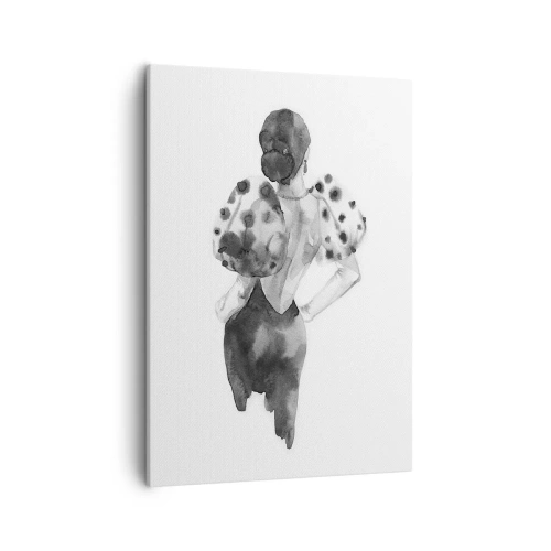 Quadro su tela - Stampe su Tela - Illustrazione minimalista ad acquerello di una donna - 50x70cm - è passata accanto - Decorazione murale moderna per soggiorno e camera da letto ARTTOR