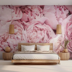 Fotomurale su misura Premium Sand - Morbide e profumate - Peonia, Fiori, Mazzo di fiori