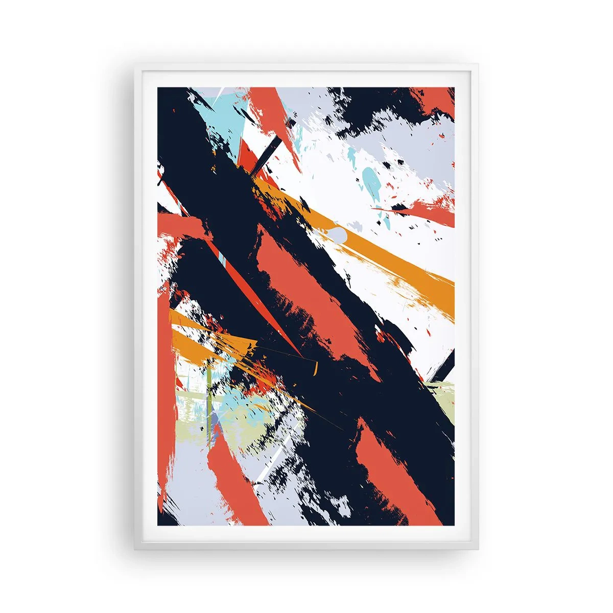 Poster in cornice bianca - Composizione dinamica - 70x100 cm